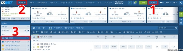 로그인를 누르고 로비 스포츠 로 들어갑니다