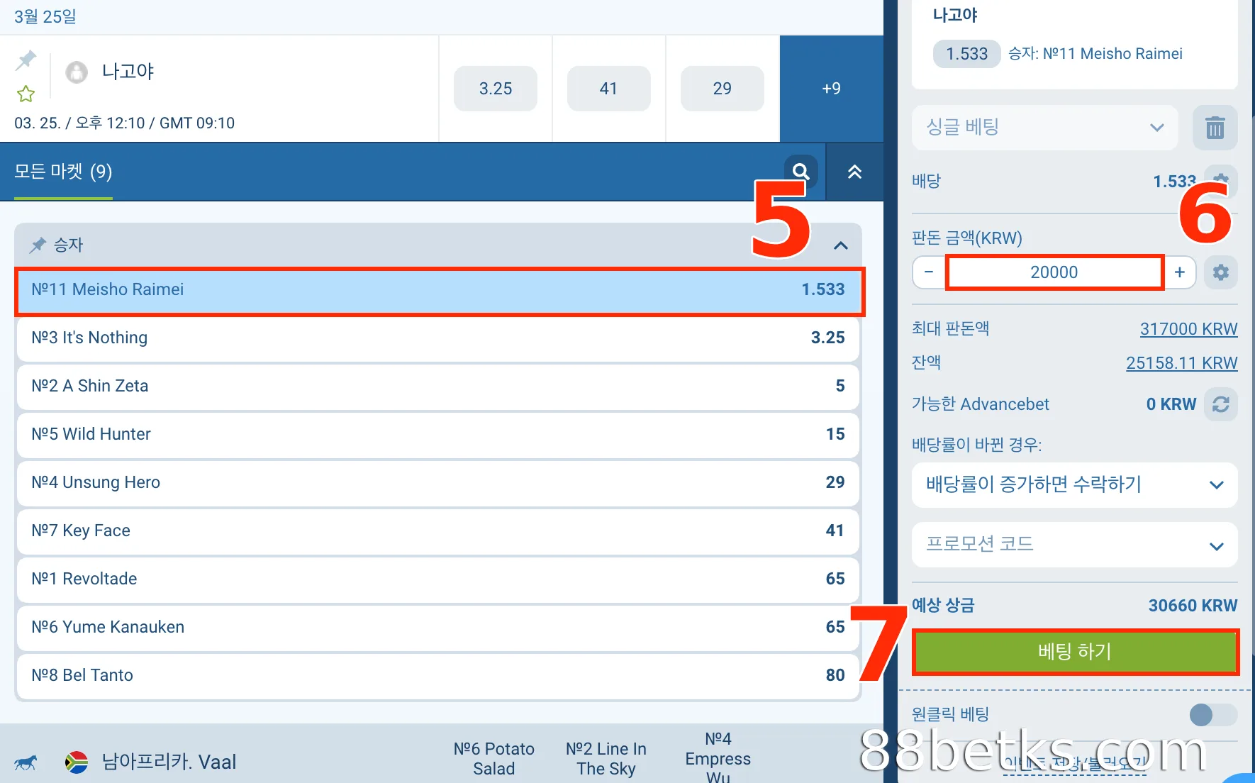 베팅 티켓을 확인하고 실시간으로 경주를 시청하세요