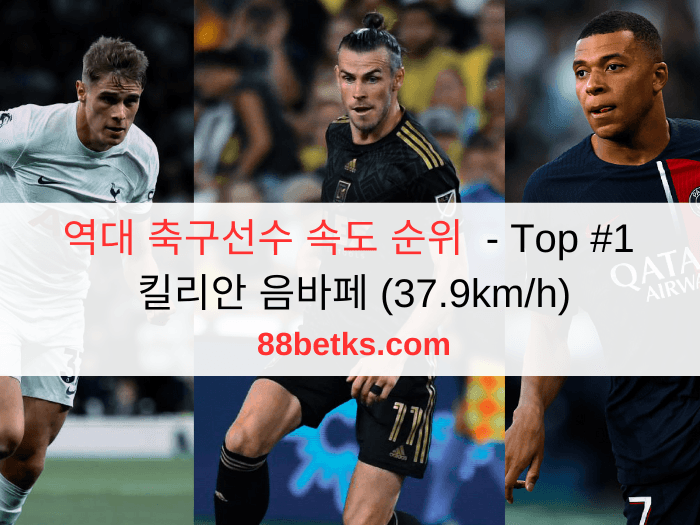 역대 축구선수 속도 순위 - Top #1 킬리안 음바페 (37.9km/h)